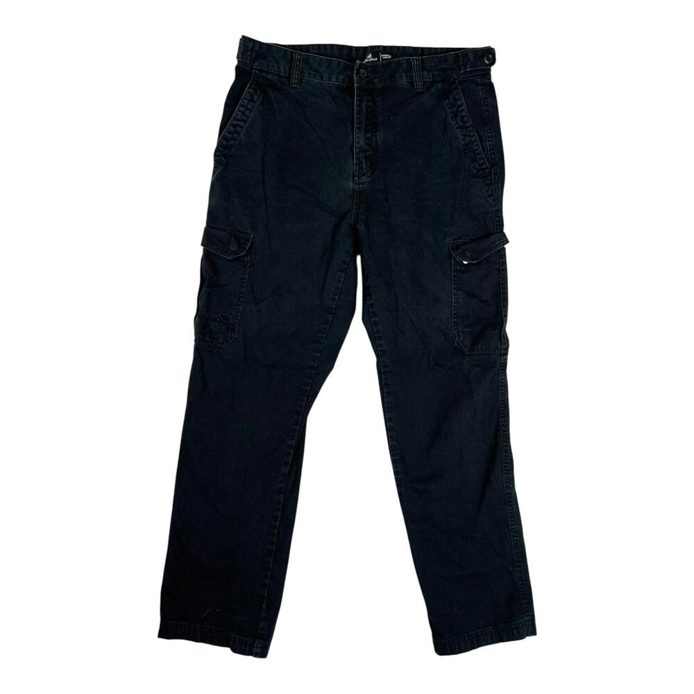 Liquid Venom Cargo Pants Mens 36x32 Black Herringbone Adjustable Waist Pockets